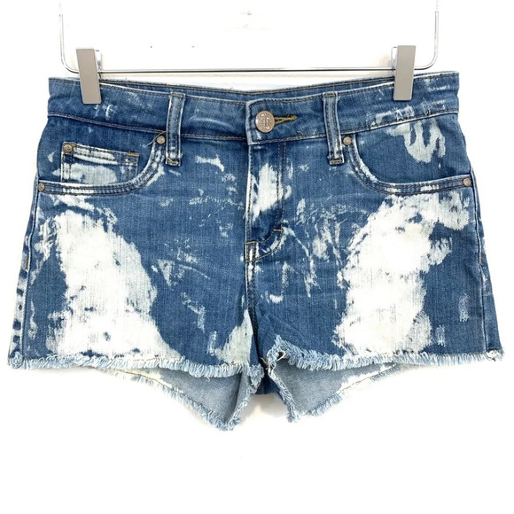 STS Blue Distressed Denim Shorts w/ fringe hem - Picture 1 of 6